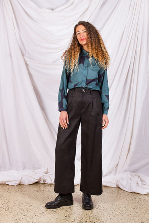 Classic Pants- Black Linen (Last - Size 10)