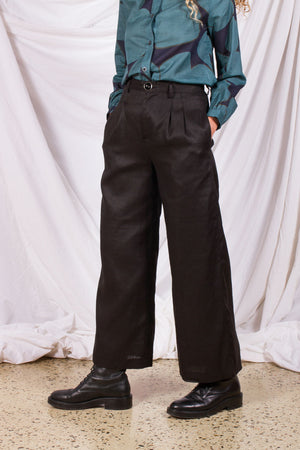 Classic Pants- Black Linen (Last - Size 10)