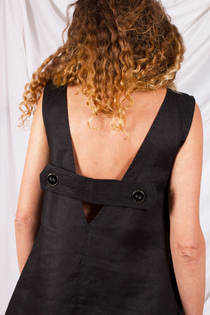Eden Dress - Black linen (Last 6)