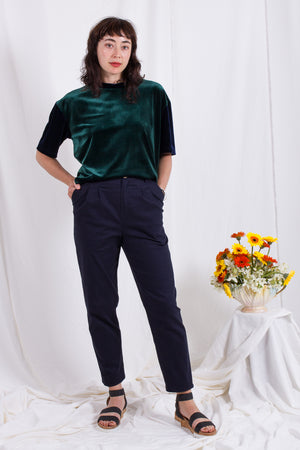 Velvet Two Tone Tee- Emerald