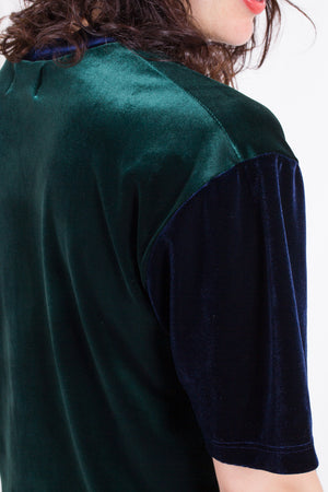 Velvet Two Tone Tee- Emerald