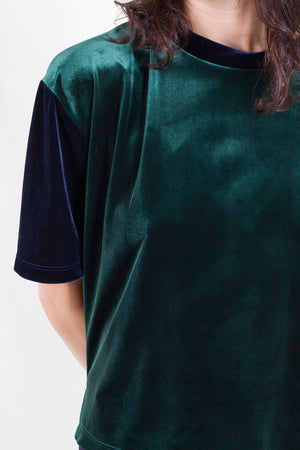 Velvet Two Tone Tee- Emerald