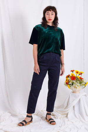 Velvet Two Tone Tee- Emerald