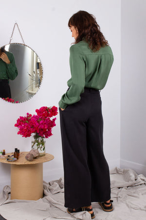 Linen Classic Pants- Coal (Last Size 8 and 18)