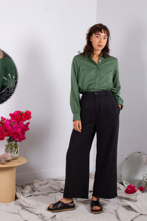 Linen Classic Pants- Coal (Last Size 8 and 18)